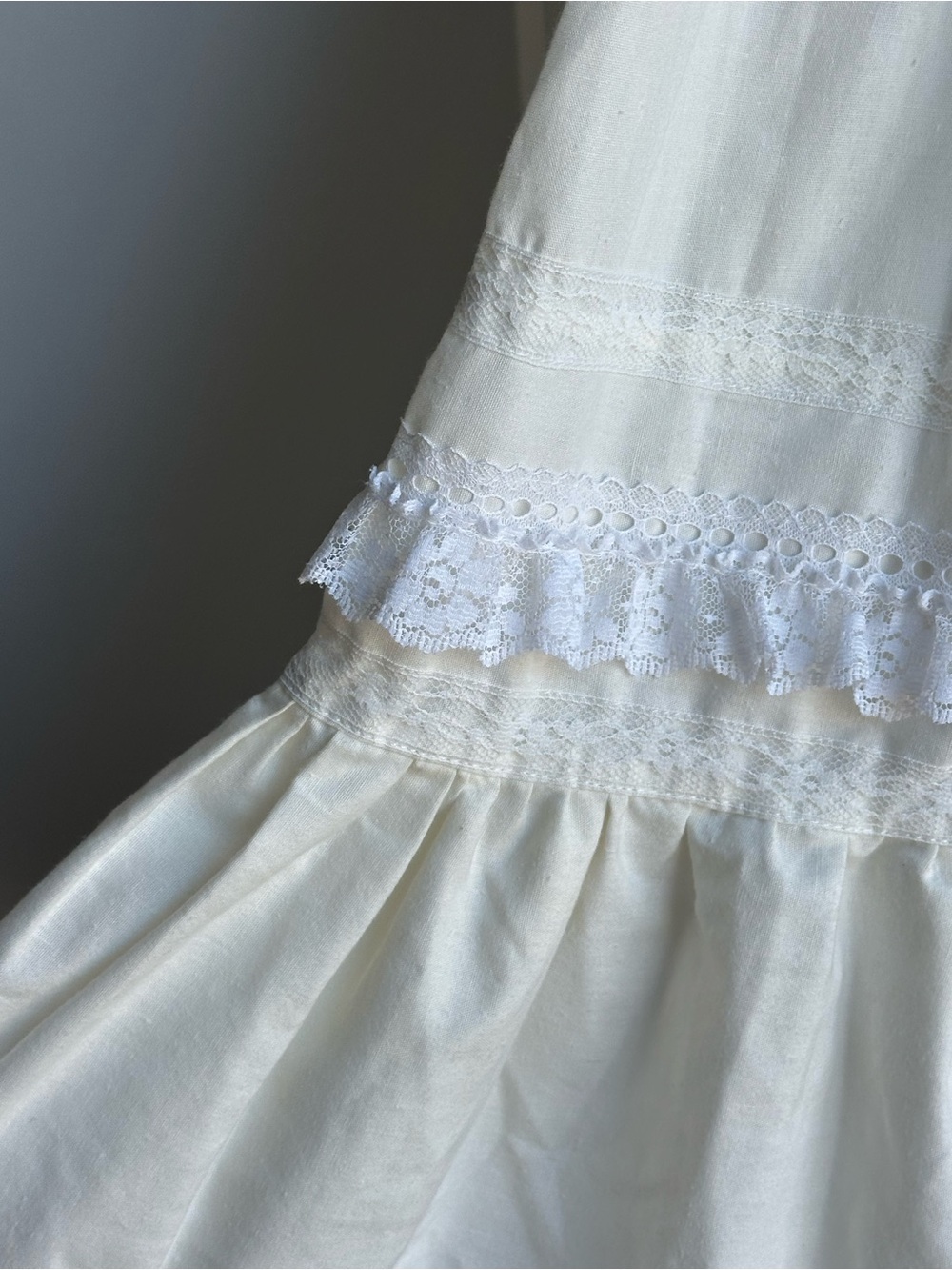 Frilly Vintage Handmade Baby Baptism Gown - Picture 5 of 6